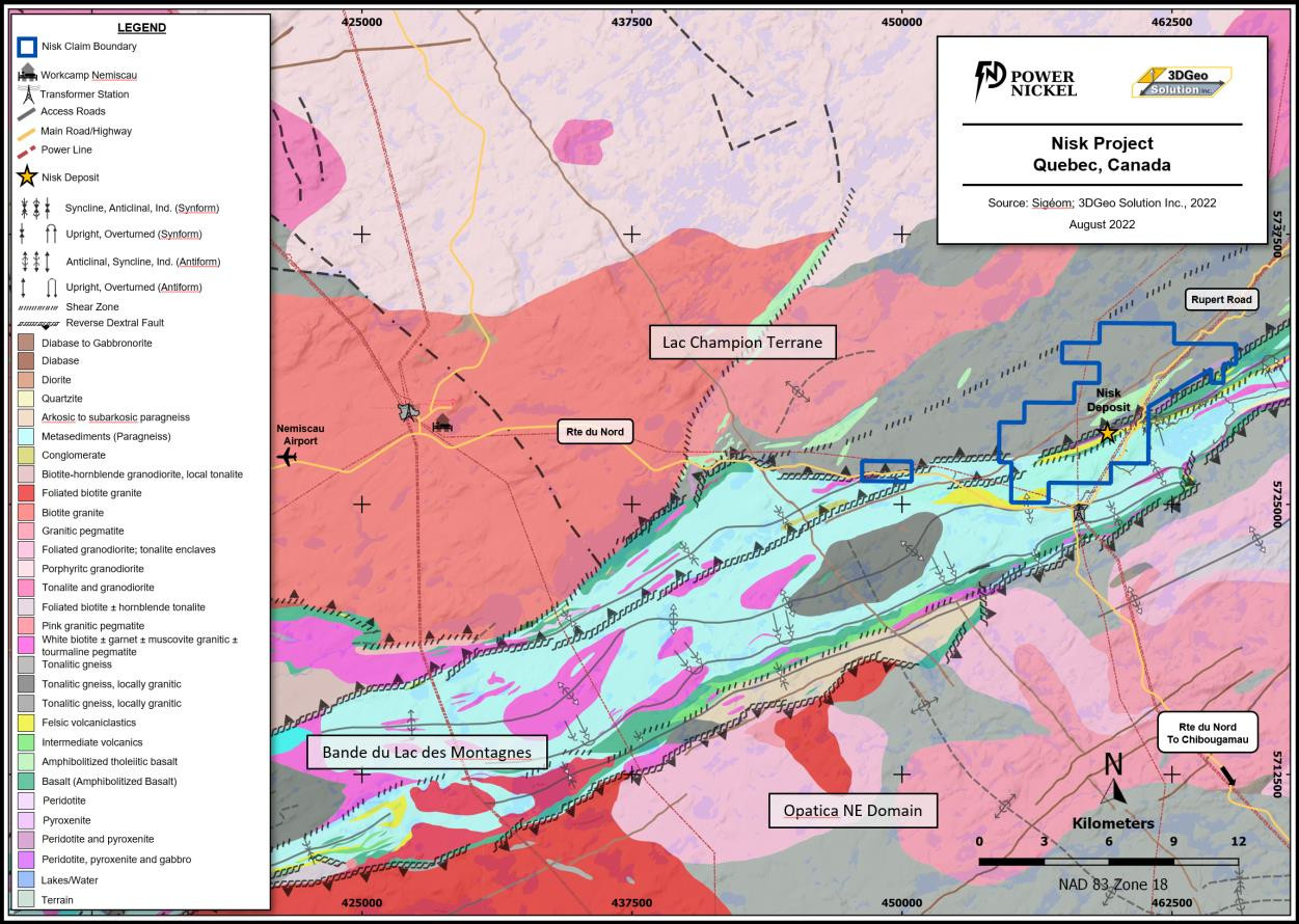 Figure 2 - Geological setting of the Nisk Project